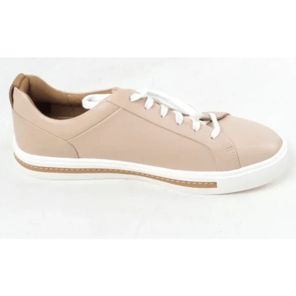 Clarks Unstructured Leather Casual Sneakers Un Maui Lace Nude Medium
